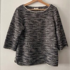 Max Studio Knit Tweed Drop Shoulder Top